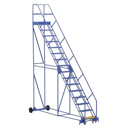 Vestil 196 H Steel Warehouse Ladder, 50 deg Perf, 16 Step, 21", 16 Steps LAD-16-21-P-EZ
